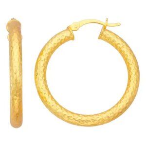 FZN Textured Tube Hoop Earrings
